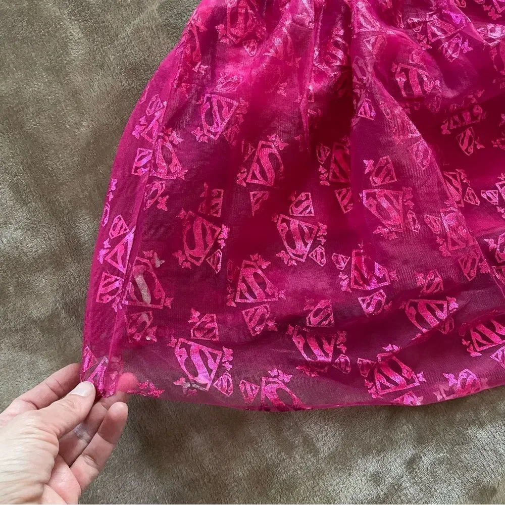 Supergirl Pink and Black Dress Size 6/6x